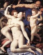 BRONZINO, Agnolo Venus, Cupide and the Time (Allegory of Lust) fg oil painting